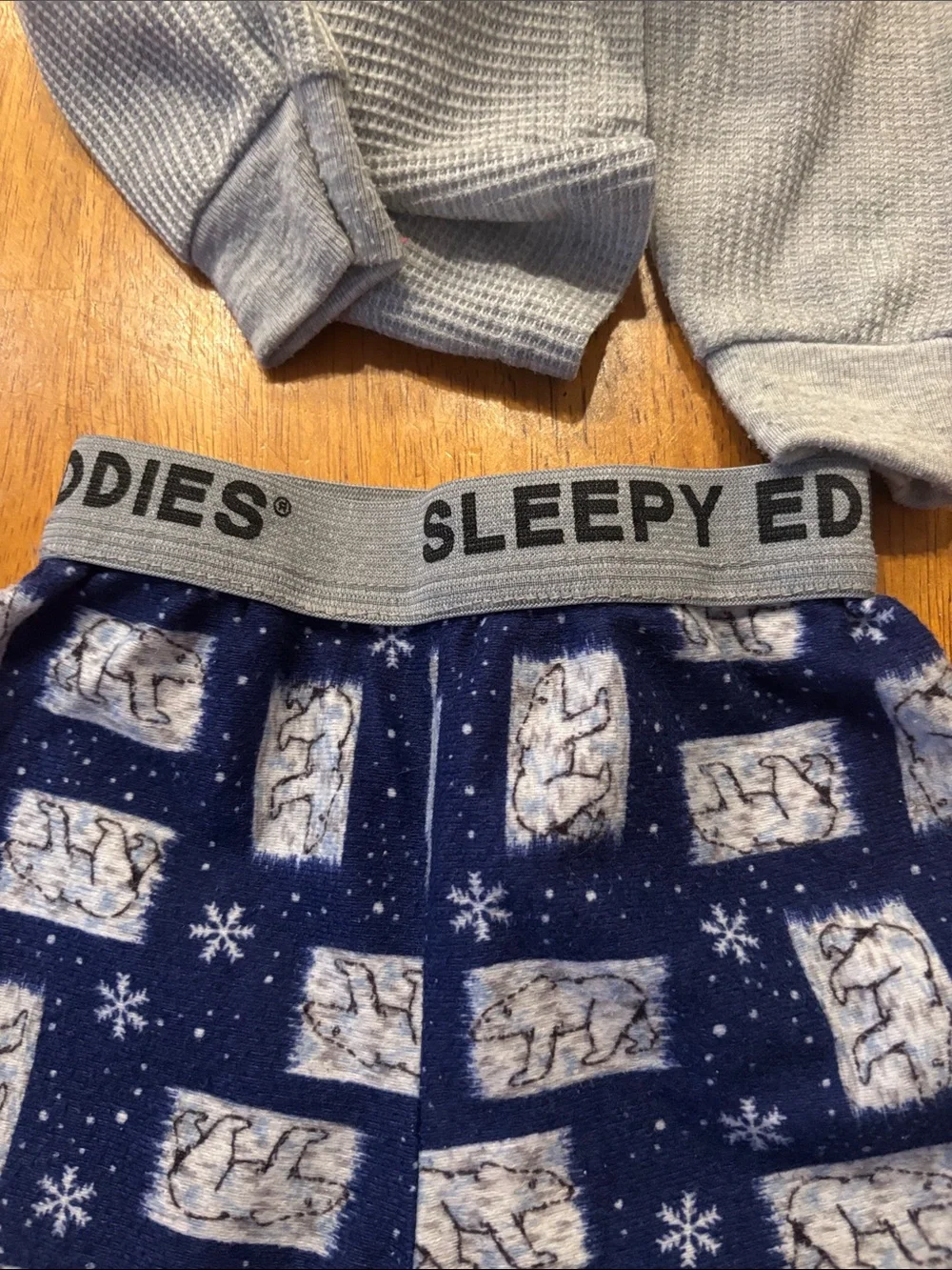 Vintage Sleepy Eddies Polar Bear Pajamas Shirt and Pants Set 18 mo